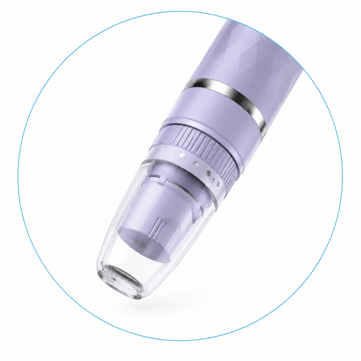 Adjustable penetration depth dial on the purple lancing device