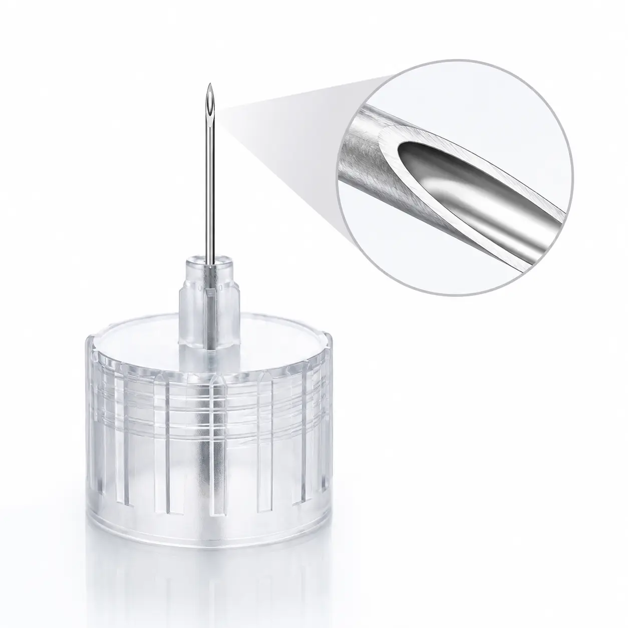 Inner cannula electropolishing detail on 5-bevel insulin pen needle