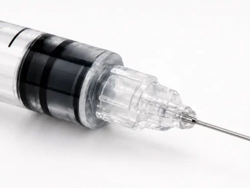 Low dead space insulin syringe design detail