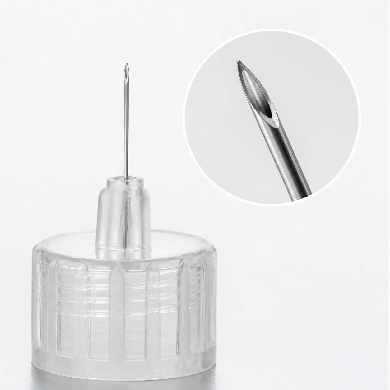 Precision needle tip detail on standard insulin pen needle