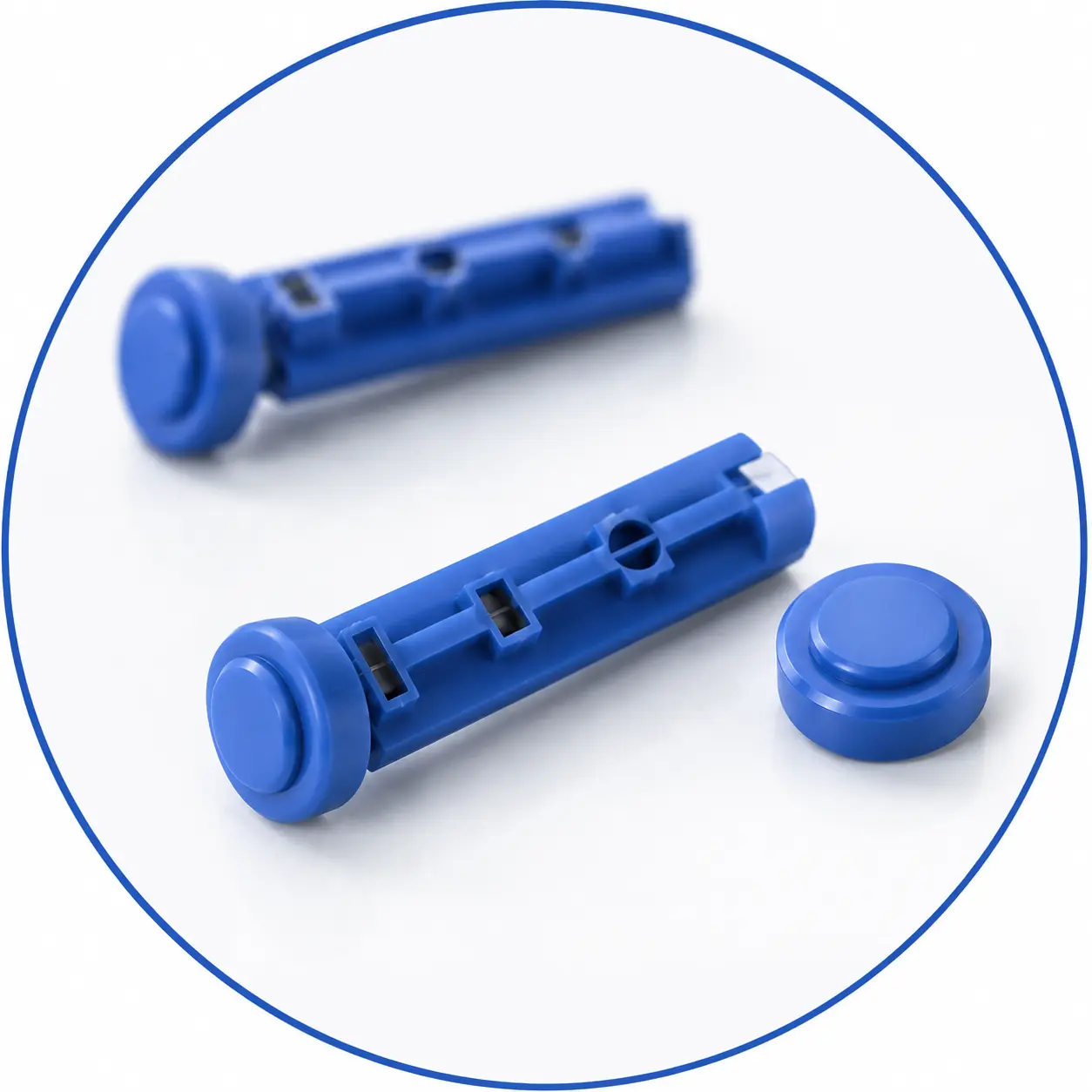 Twist-cap blood lancet with removable protective cap