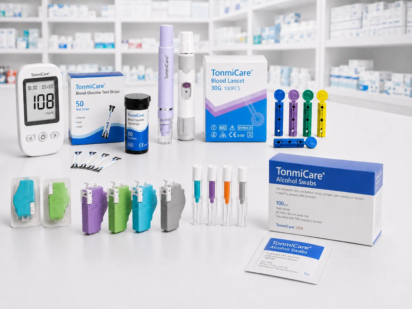 Blood glucose monitoring supplies for pharmacy purchasing