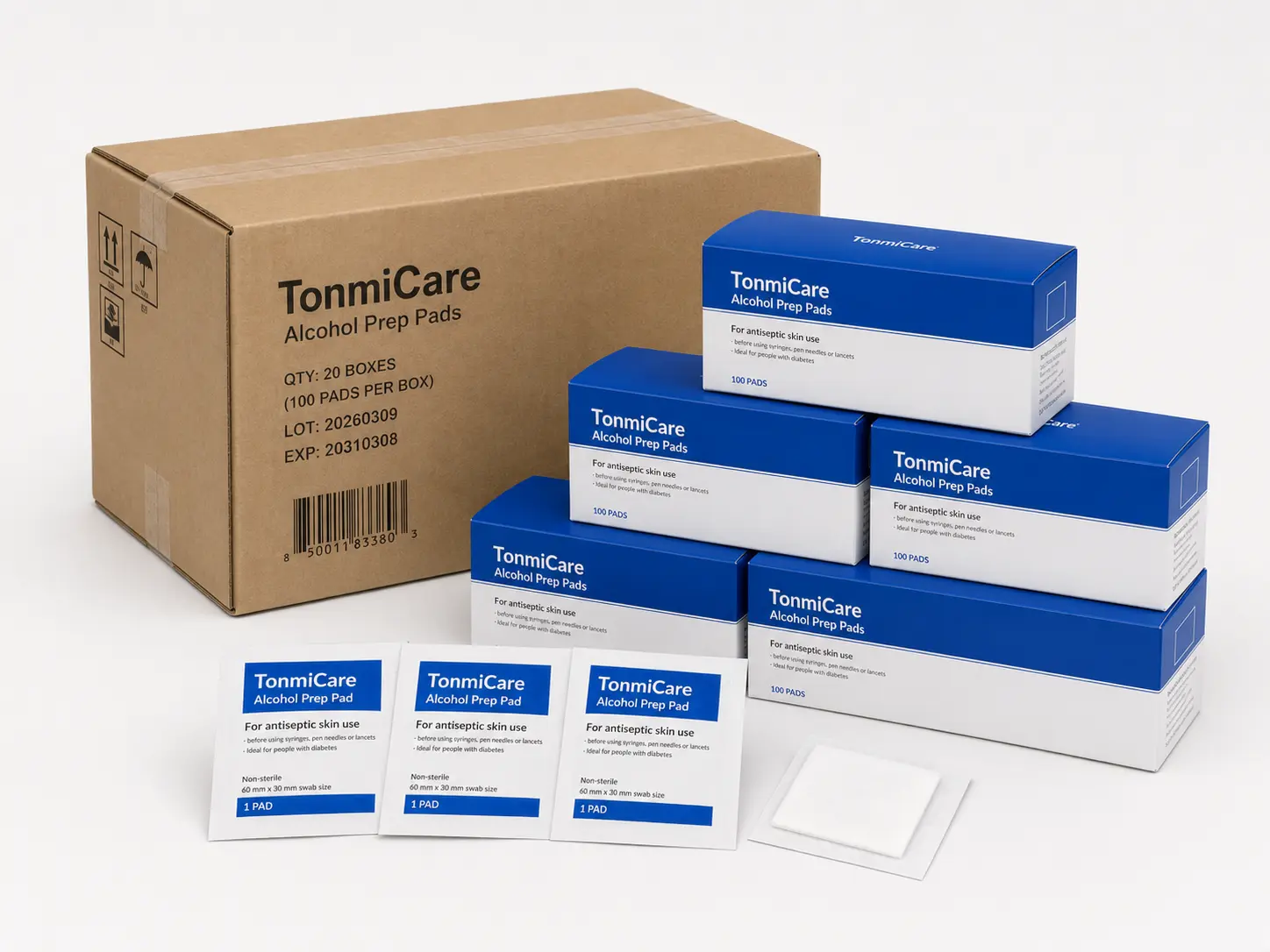 Bulk alcohol prep pad packaging for distributors wholesalers and pharmacies