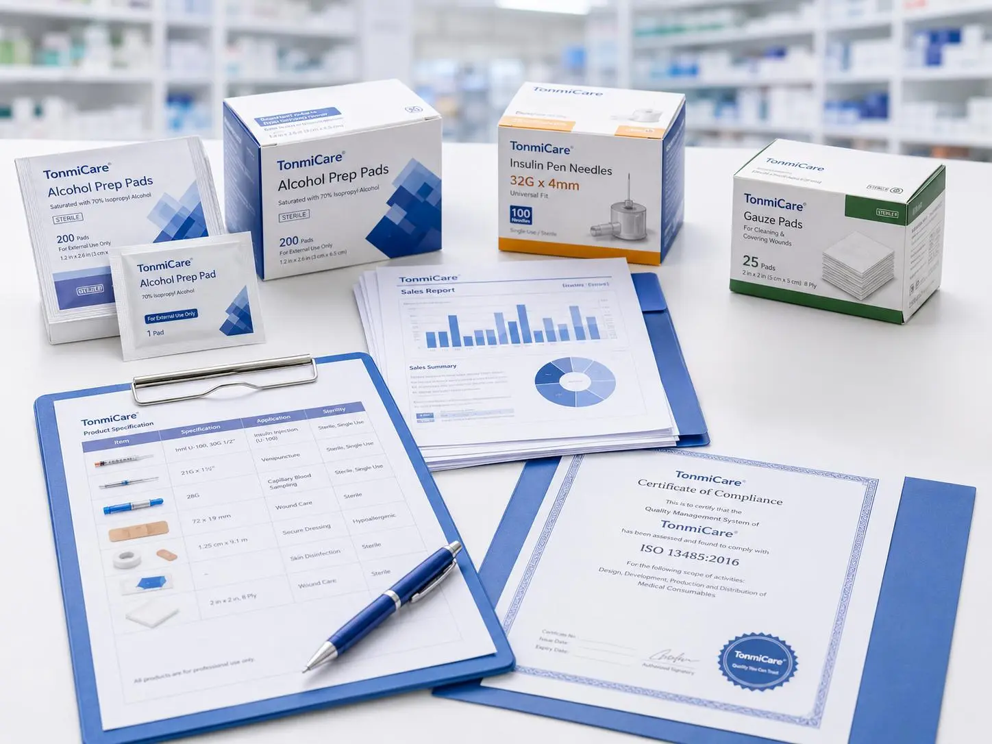Product documentation and compliance support for medical consumables procurement review