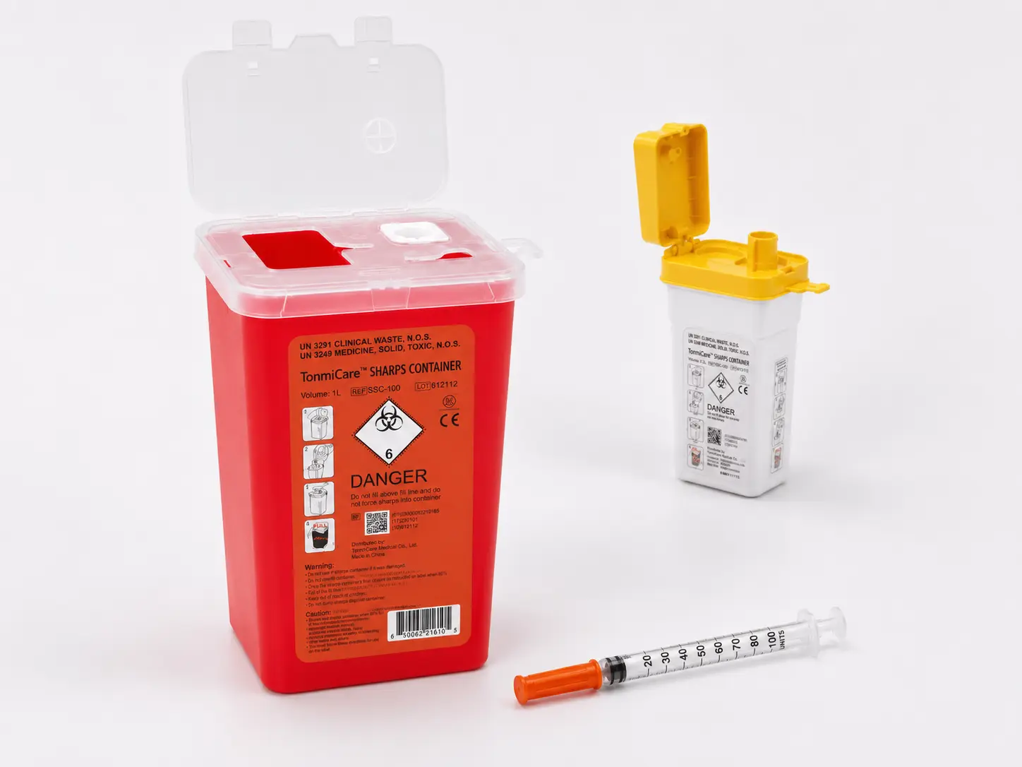 Sharps containers and handling products for diabetes care disposal programs