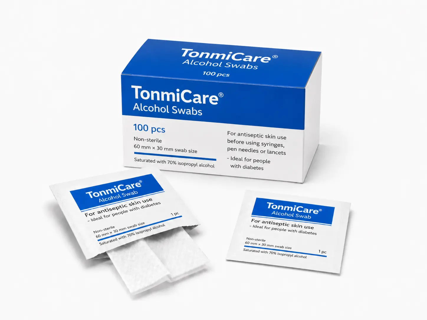 Soft nonwoven alcohol prep pads with individual packets