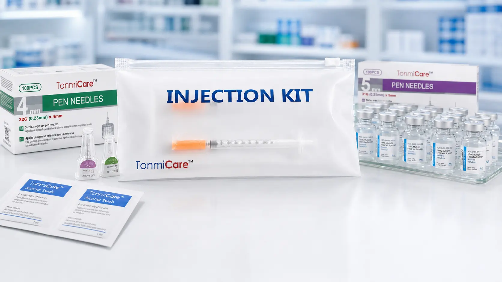 Insulin syringe REF inventory, lot tracking, U.S. warehouse processing and order replenishment workflow