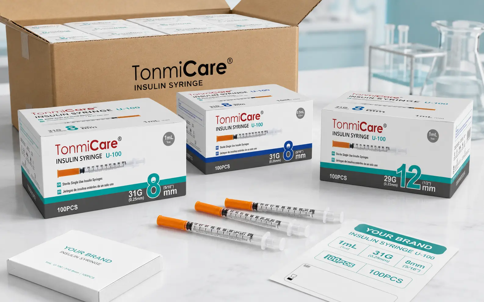 OEM custom insulin syringe packaging solution for private label medical supply buyers