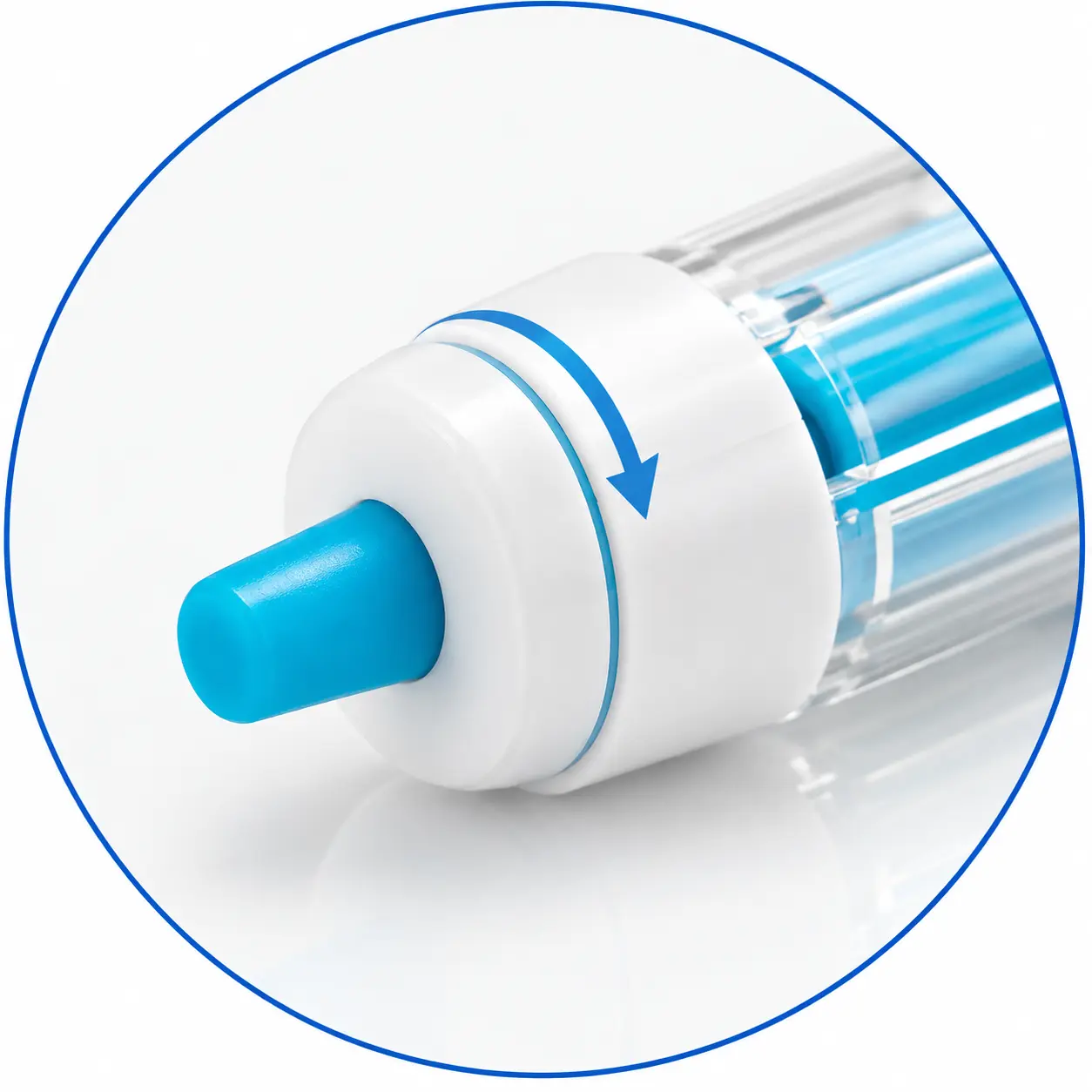 T-Type safety lancet showing the pressure-activated contact end